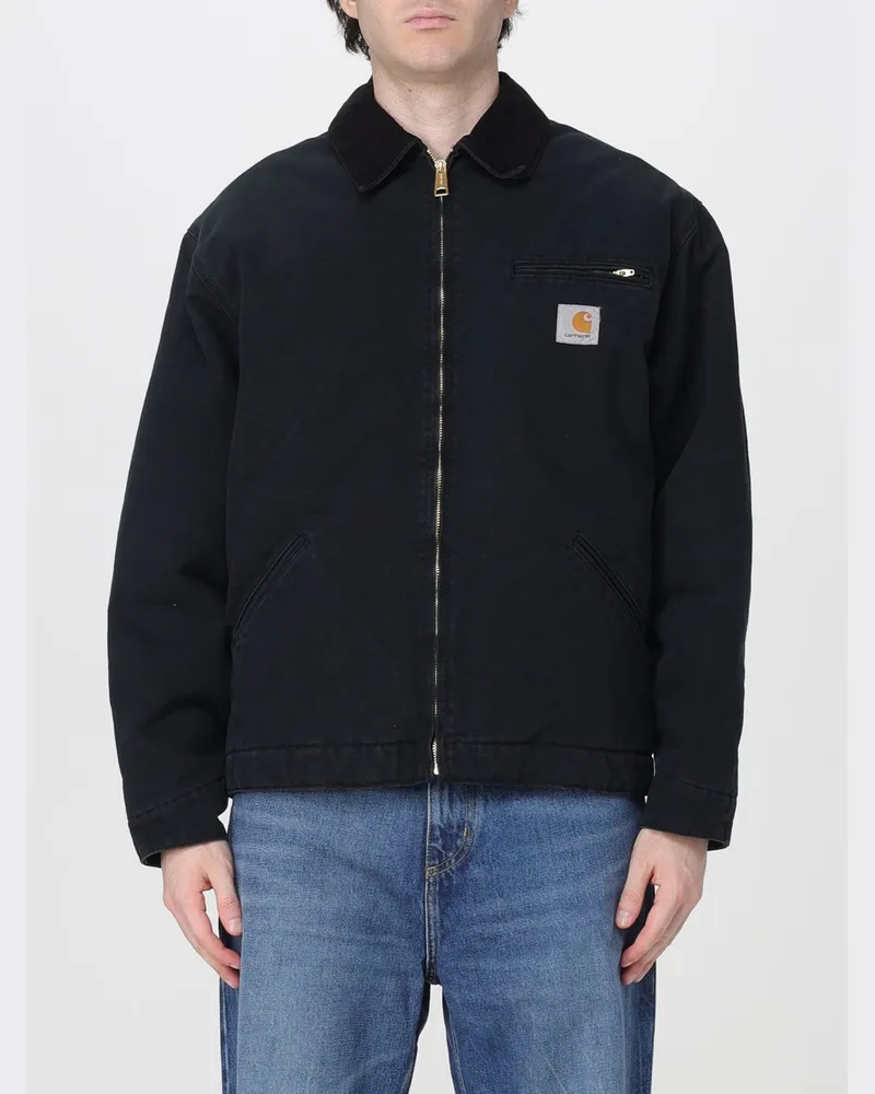 Carhartt WIP Detroit Jacke aus Bio-Baumwolle mit Samtkragen Schwarz