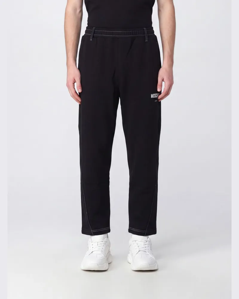 Moschino Jogginghose von aus Baumwolle mit kontrastierendem Logo-Druck Schwarz