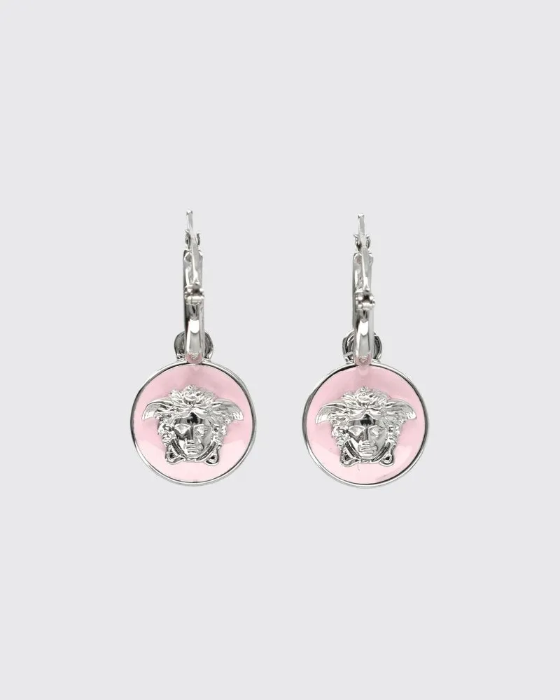 Versace Medusa Creolen aus Messing mit geprägtem Logo Pink