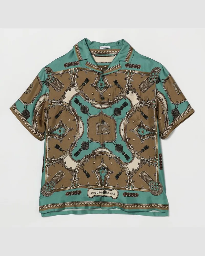 Dolce & Gabbana DOLCE  GABBANA Bedrucktes Baumwollhemd Dolce & Gabbana Grau