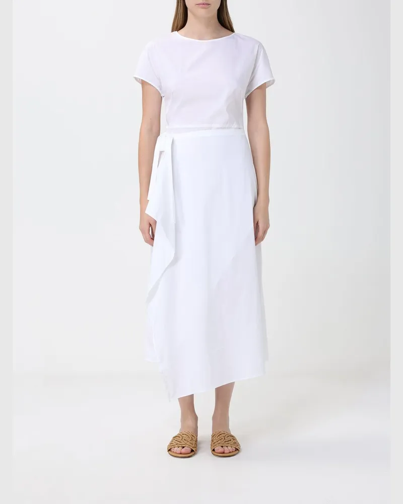 Liviana Conti Thalia Midi-Kleid aus Baumwollmischung Weiß