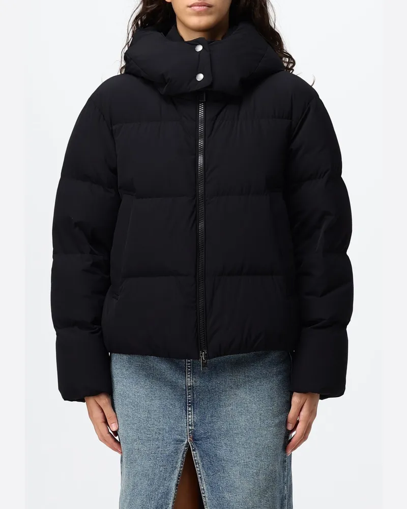 Woolrich Gesteppte Nylon-Daunenjacke Madison mit abnehmbarer Kapuze Schwarz