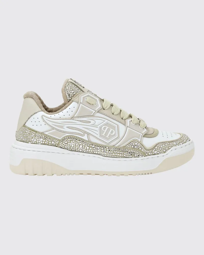 Philipp Plein Sneakers aus Leder und Strass Weiss