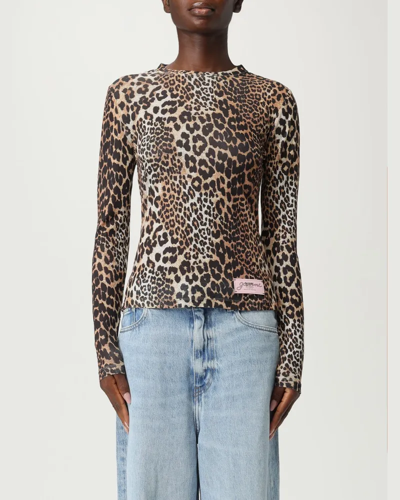 Ganni T-shirt damen Braun