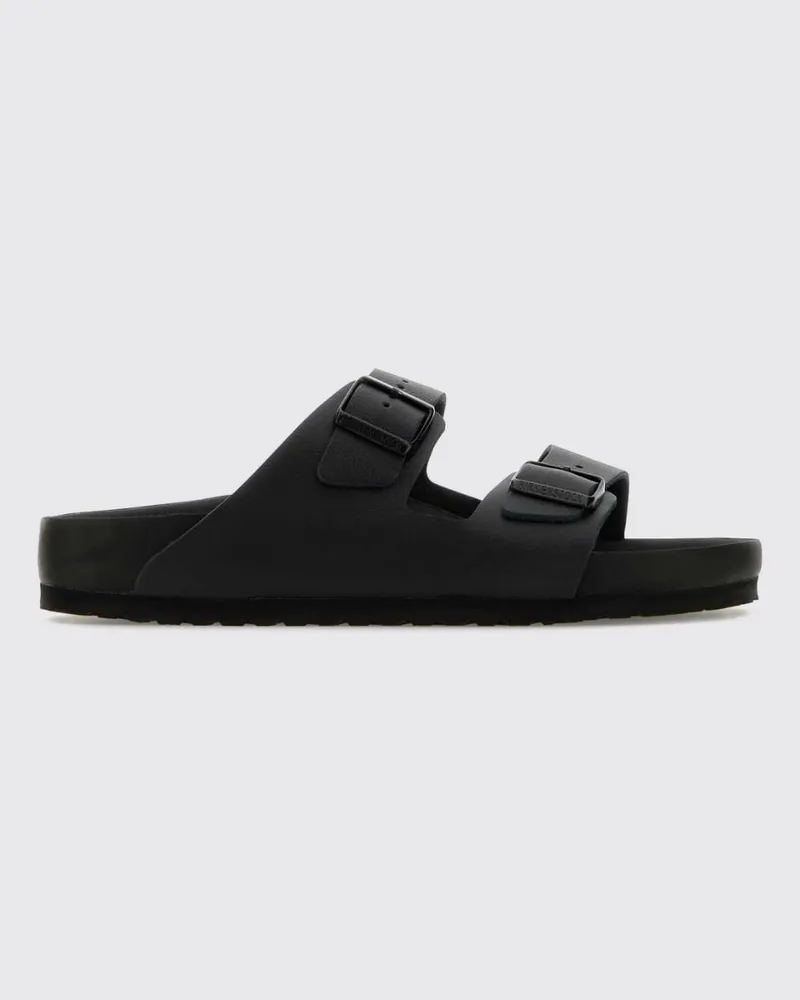 Birkenstock Arizona-Sandalen aus Glattleder mit Doppelriemen und EVA-Sohle Schwarz