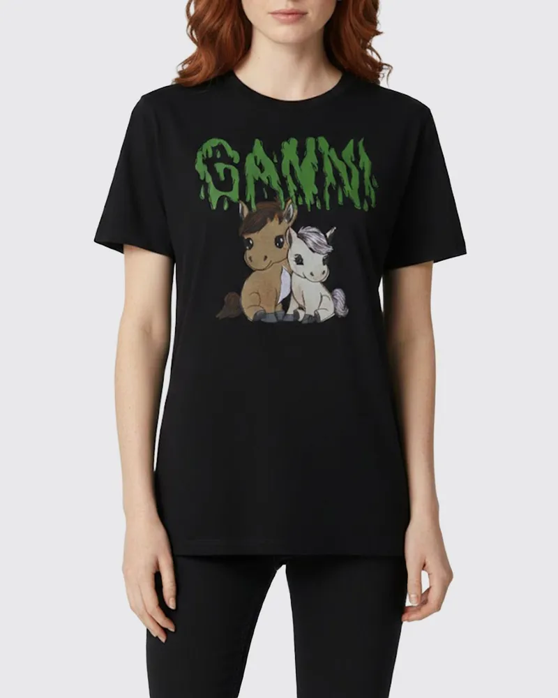 Ganni T-shirt damen Grau