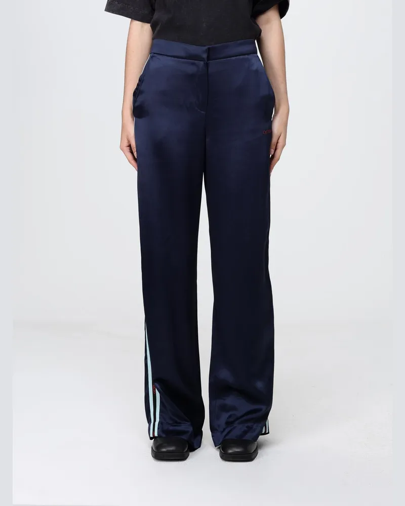 OFF-WHITE Gerade Satinhose Blau