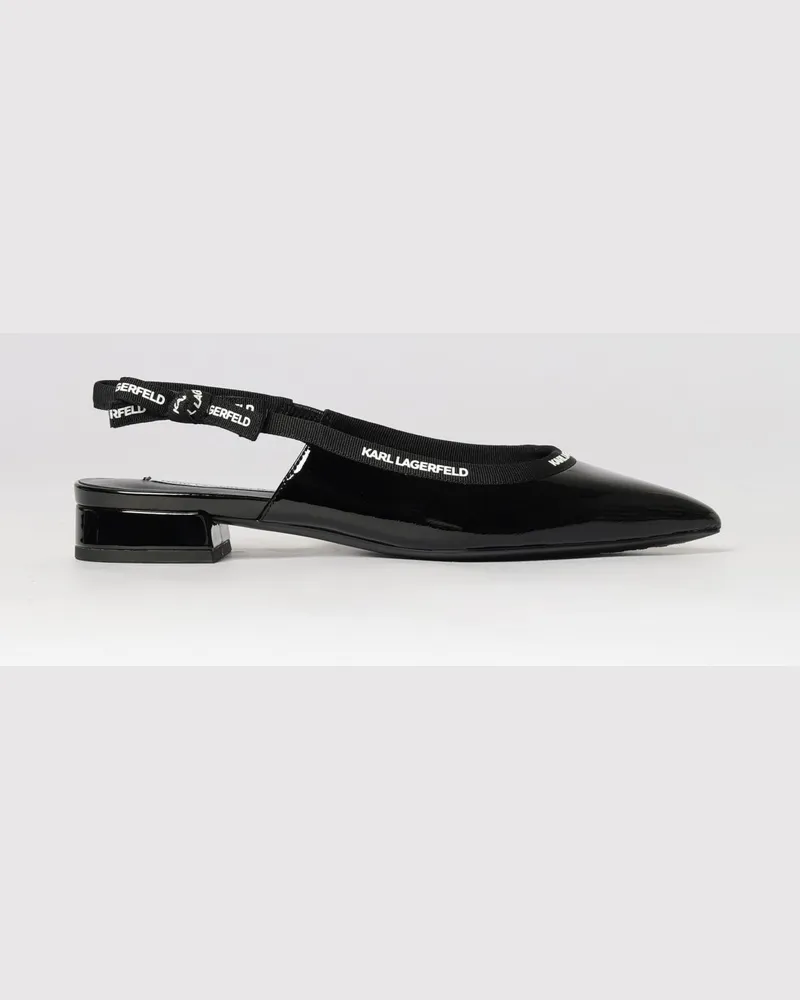 Karl Lagerfeld Slingback-Ballerinas aus Lackleder Schwarz