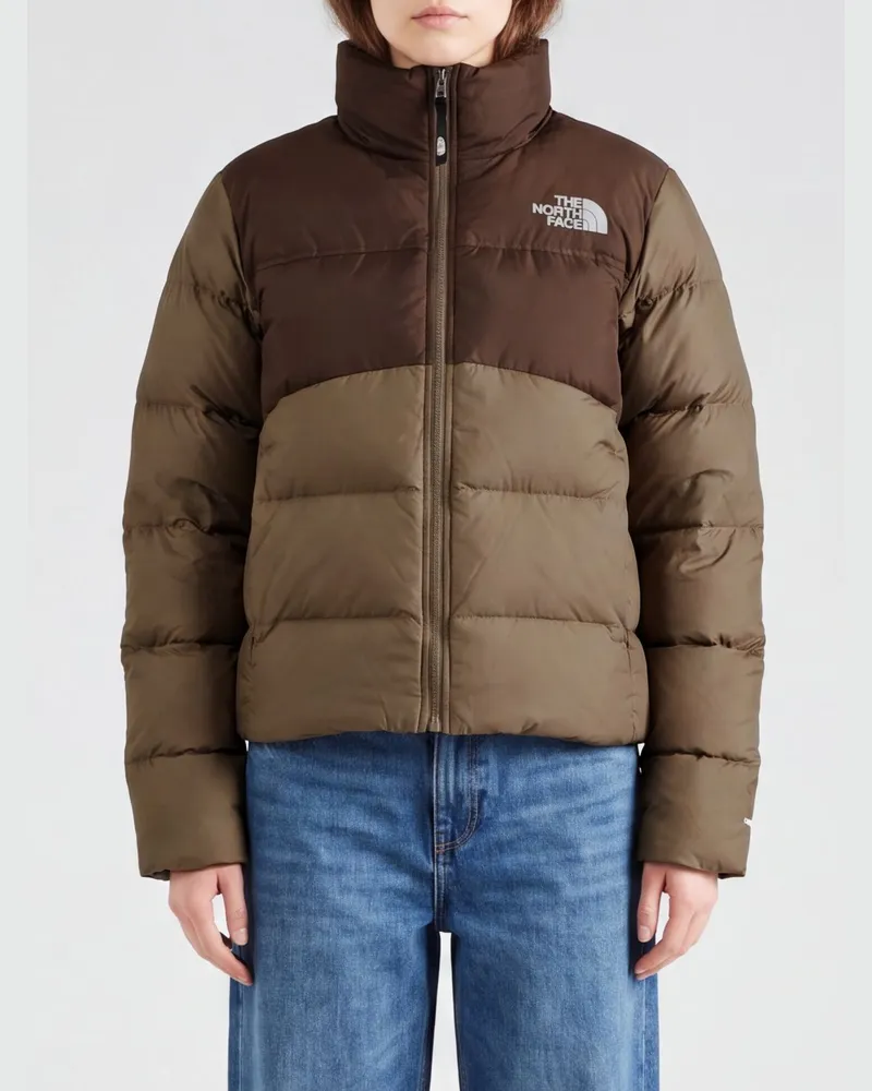The North Face Wasserabweisende, verkürzte Pufferjacke mit Trichterkragen Braun