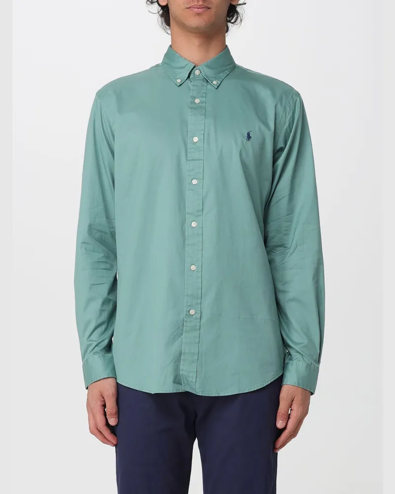 Ralph Lauren Baumwollhemd mit Logo Waldgrün