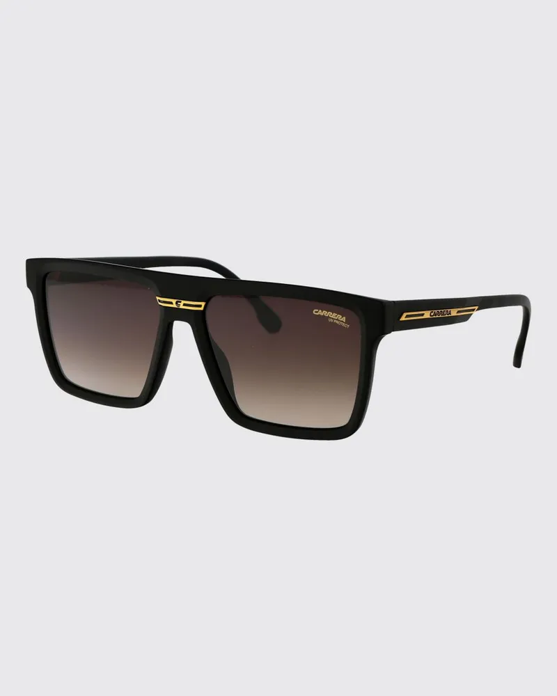 Carrera Rechteckige Piloten-Sonnenbrille aus Acetat mit bernsteinfarbenen Gläsern Schwarz