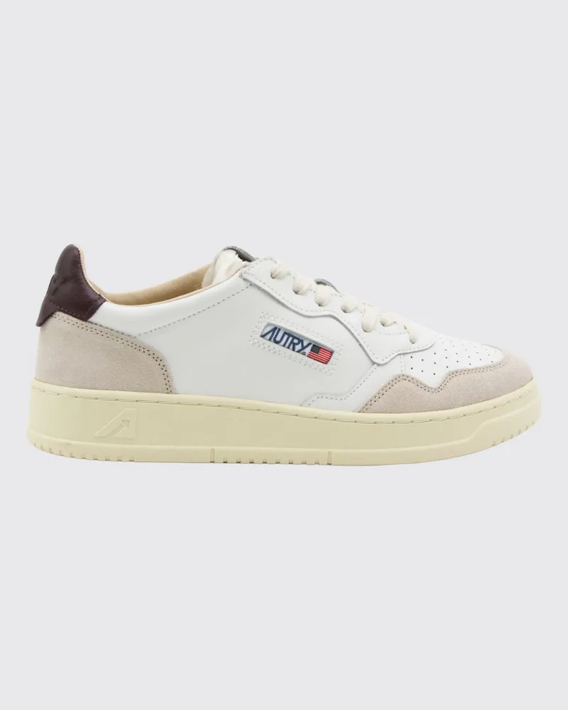 AUTRY Medalist Low Sneakers aus Leder, Wildleder und Nylon im Bicolor-Design Weiß