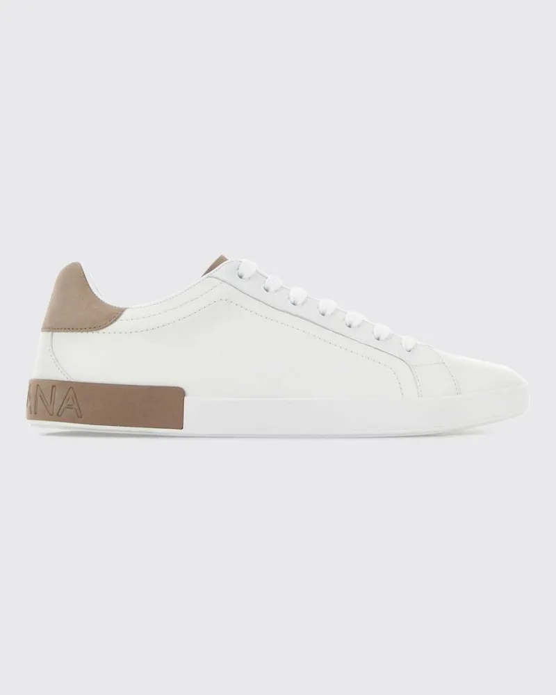 Dolce & Gabbana DOLCE  GABBANA Portofino-Sneaker Dolce & Gabbana aus glattem Kalbsleder mit Logo hinten Weiss