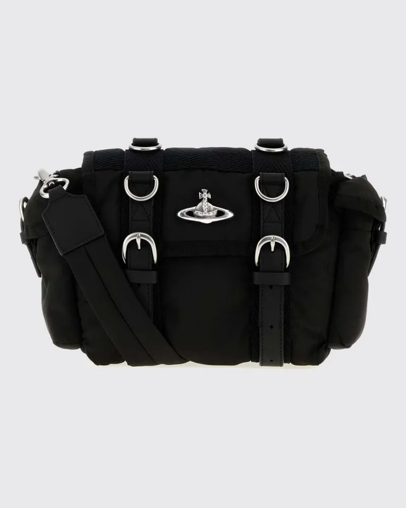 Vivienne Westwood Rocky Umhängetasche aus Nylon mit Monogramm und Orb-Logo Schwarz