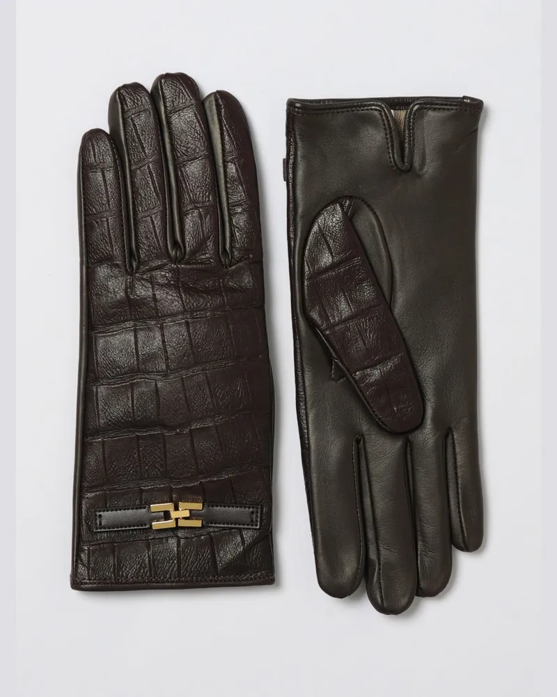 Elisabetta Franchi Handschuhe damen Braun