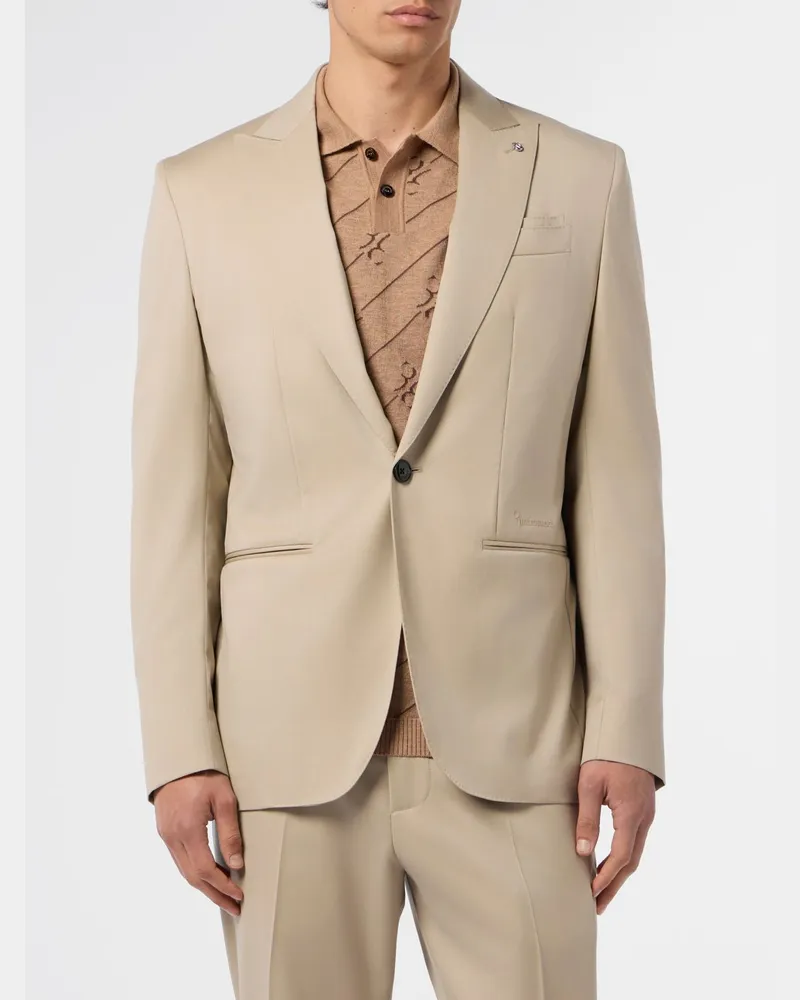 Billionaire Einreihiger Blazer aus Schurwolle Beige