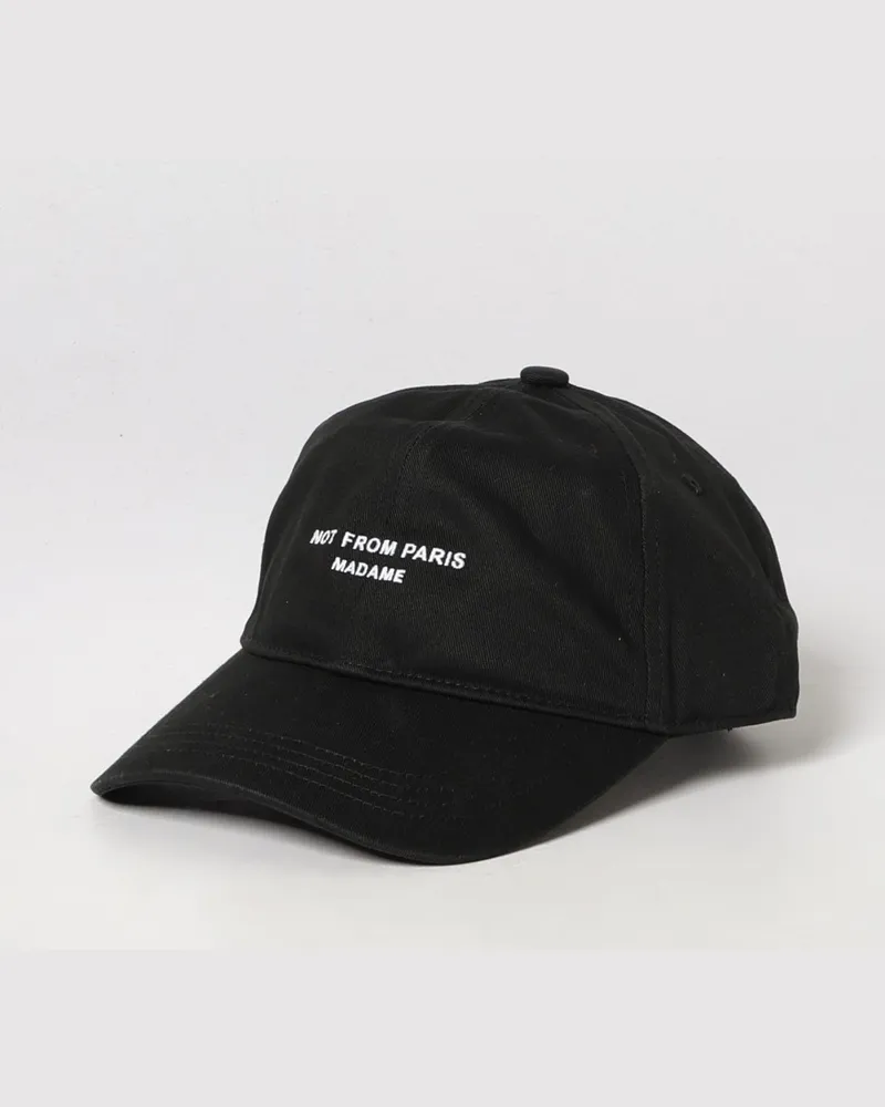 Drôle de Monsieur Baseballkappe aus Baumwolltwill mit gesticktem Logo Schwarz