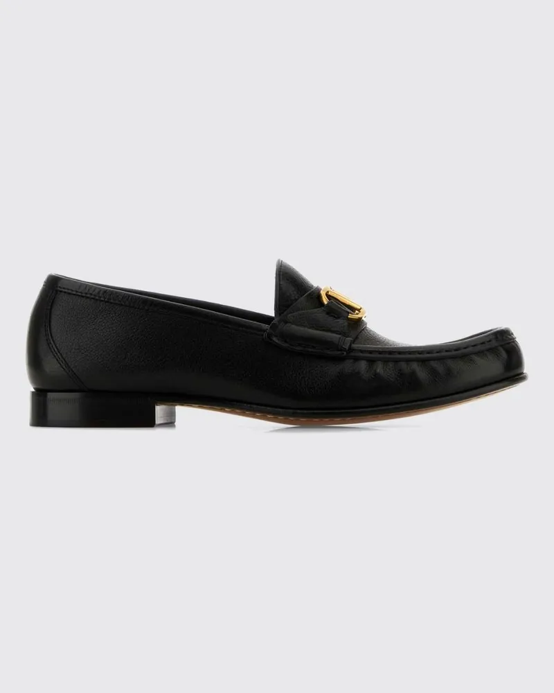 Valentino Garavani VLogo Signature Pennyloafer aus glattem Kalbsleder Schwarz