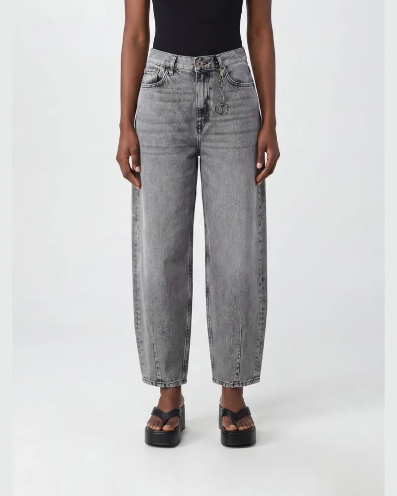 Liu Jo Wide-Leg-Jeans mit hoher Taille von aus Baumwolldenim mit fünf Taschen Grau