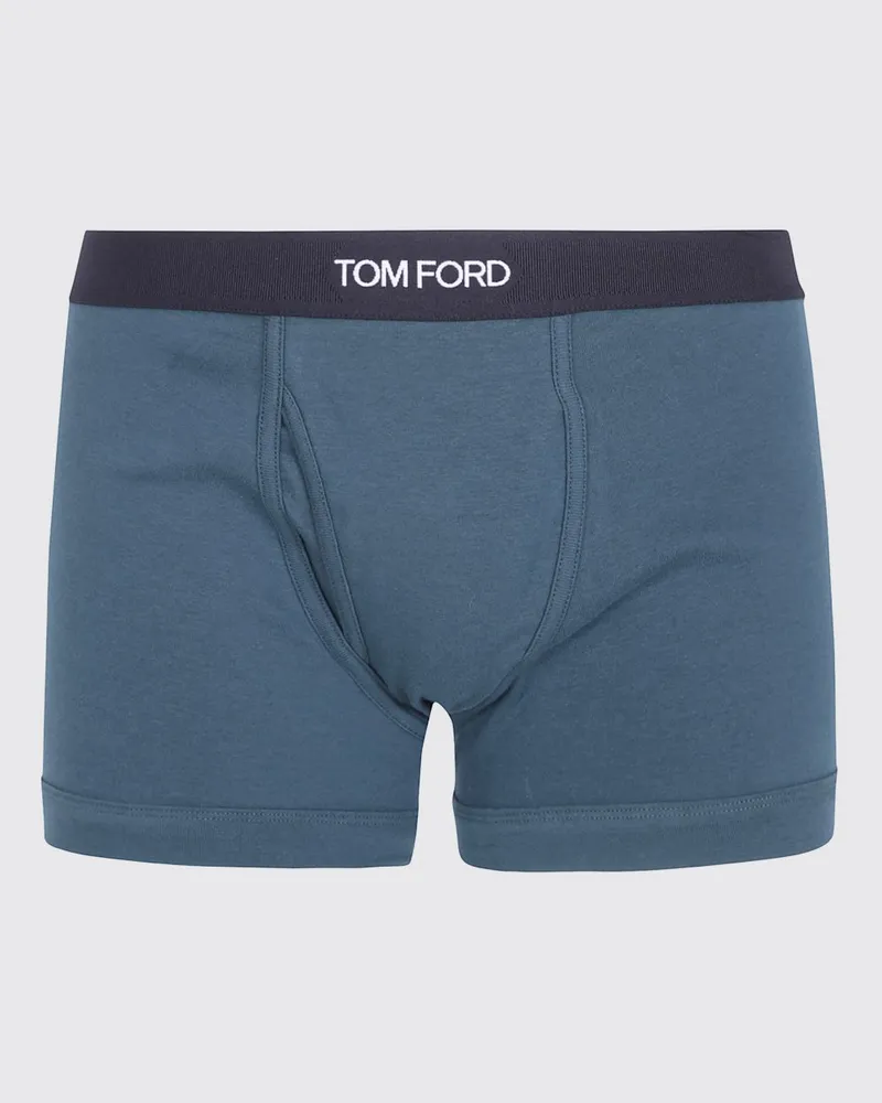 Tom Ford Boxer-Briefs aus Stretch-Baumwolle mit Logo-Bund Emerald