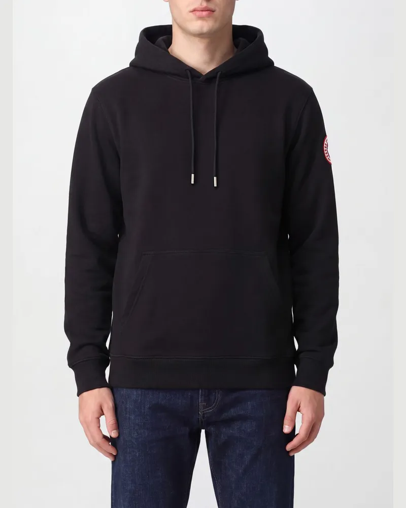 Canada Goose Kapuzenpullover aus Baumwolle mit Kängurutasche Schwarz