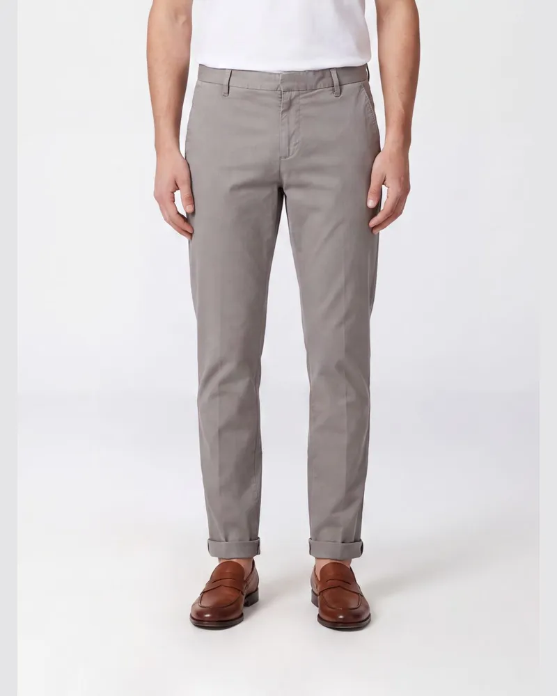 Dondup Gaubert Slim-Fit-Chinohose aus Samt mit mittlerer Bundhöhe Grau