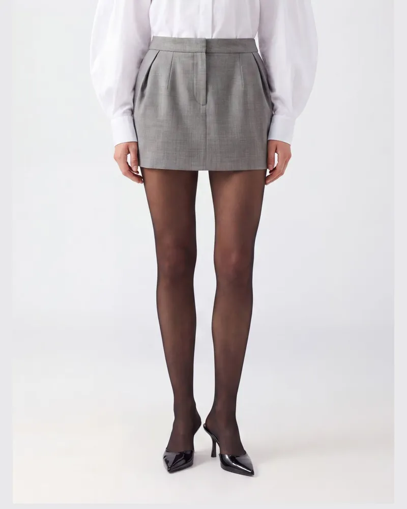 Magda Butrym Slim-Fit-Bleistift-Minirock aus Stretch-Wolle Grau