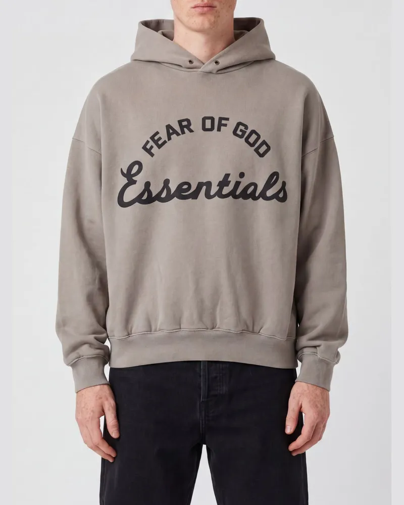 Fear of God Baumwoll-Hoodie mit Logo und überschnittenen Schultern Grau