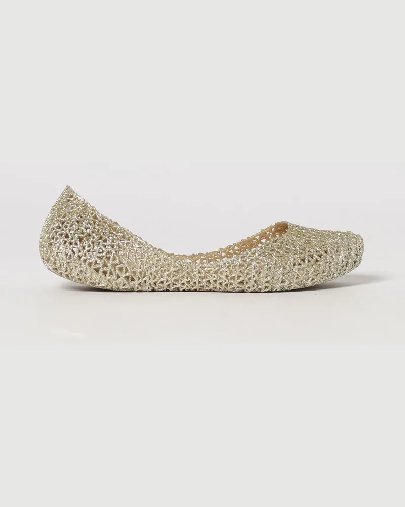 Melissa Campana perforierte Ballerinas aus Glitzer-PVC mit runder Spitze Gold