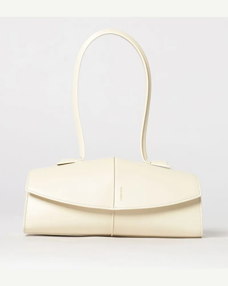 Jil Sander Linea Schultertasche aus Lammleder Weiß