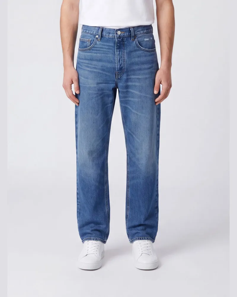 Frame Denim The Straight Fit Jeans aus Baumwoll-Denim Blau
