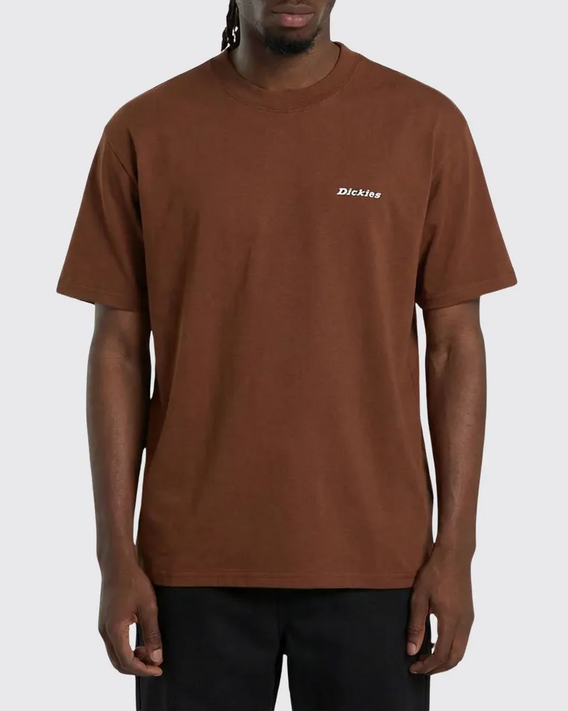 Dickies Baumwoll-T-Shirt mit Rundhalsausschnitt, kurzen Ärmeln und Kontrastlogo auf der Brust Braun