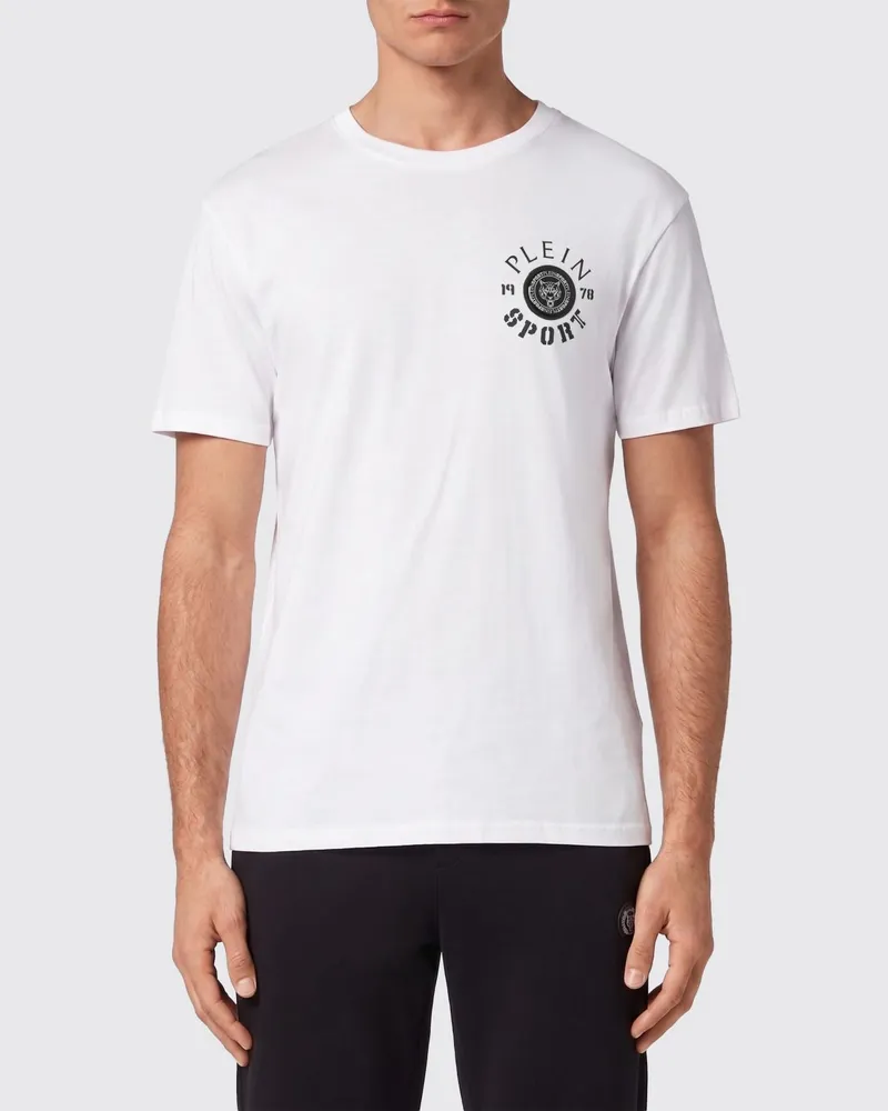 Philipp Plein Slim-Fit Baumwoll-T-Shirt von mit kontrastierendem Frontlogo Weiß