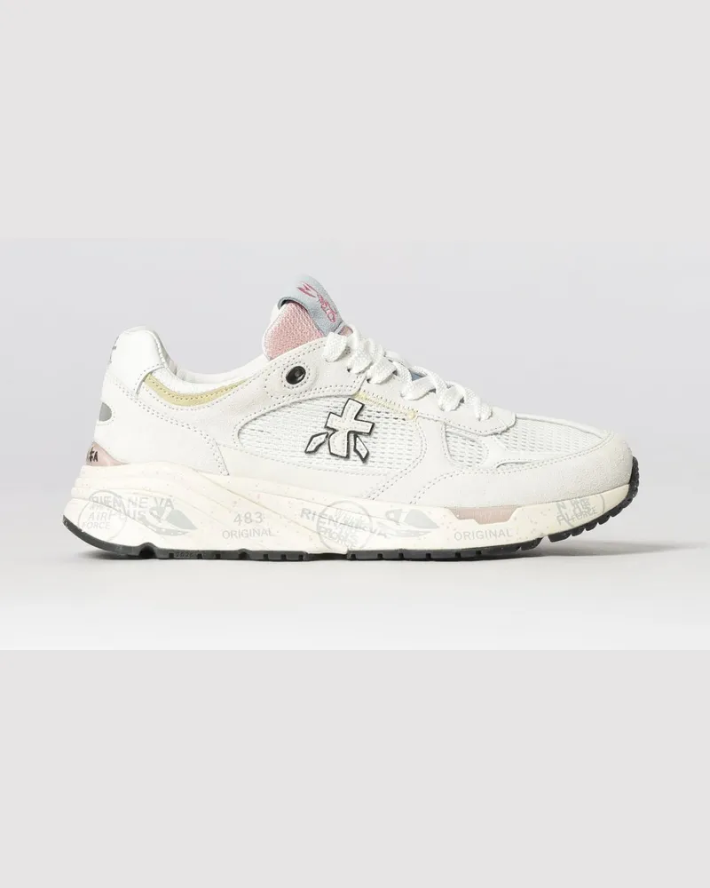 Premiata Mased Sneakers aus Wildleder und Nylon Weiss