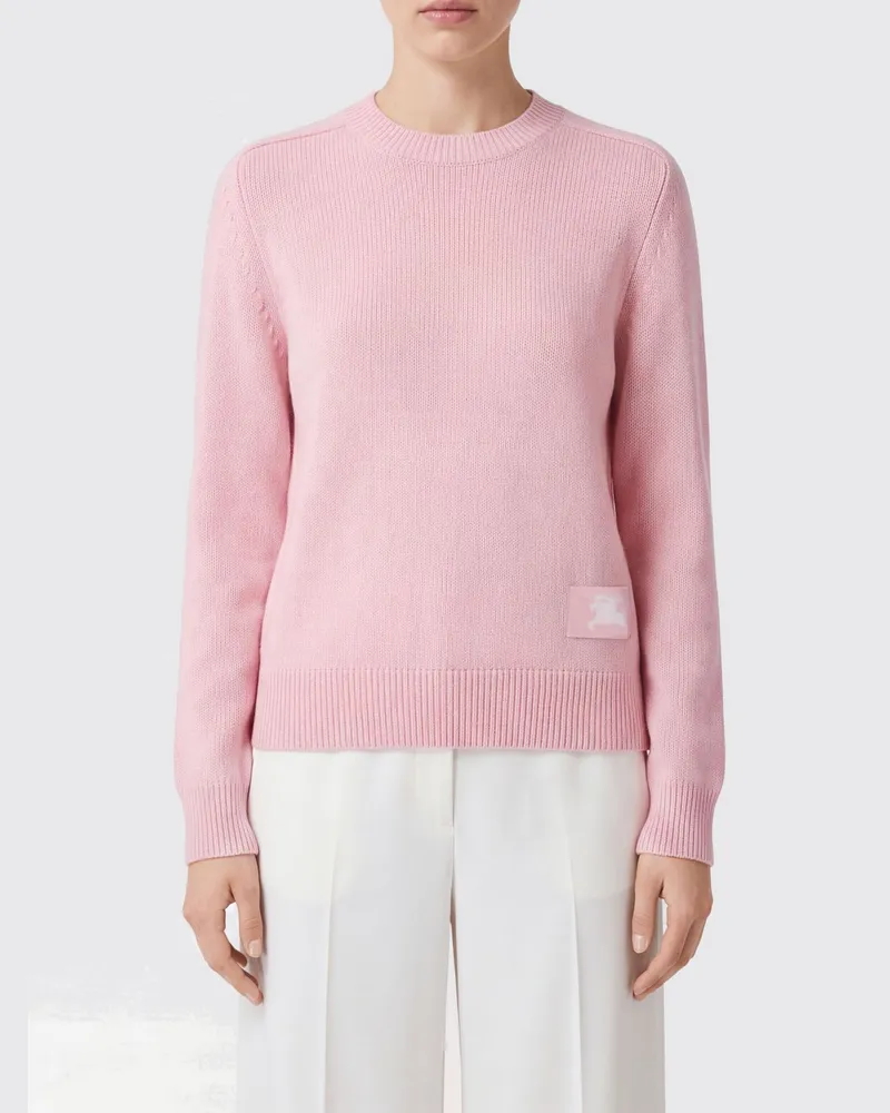 Burberry Pullover mit Rundhalsausschnitt aus Kaschmir und gesticktem EKD-Logo Pink