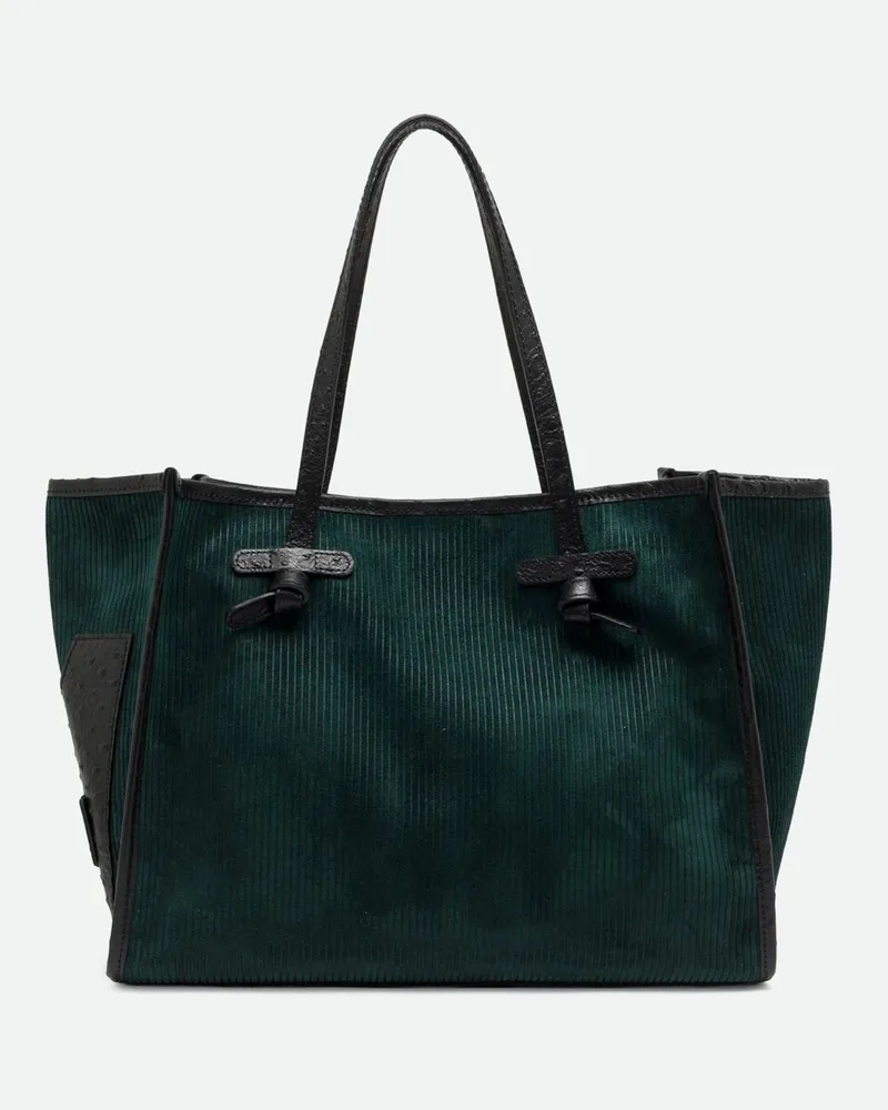Gianni Chiarini Marcella Schultertasche aus geripptem Velours-Kalbsleder Grün