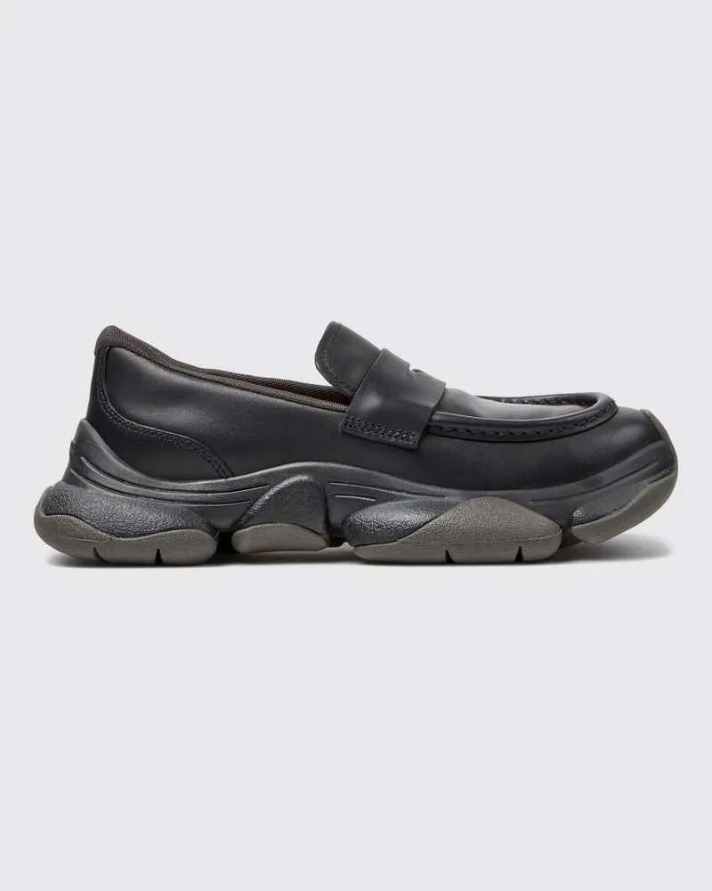 Camper Karst 2 Pennyloafer aus Glattleder mit Vibram-Sohle Schwarz