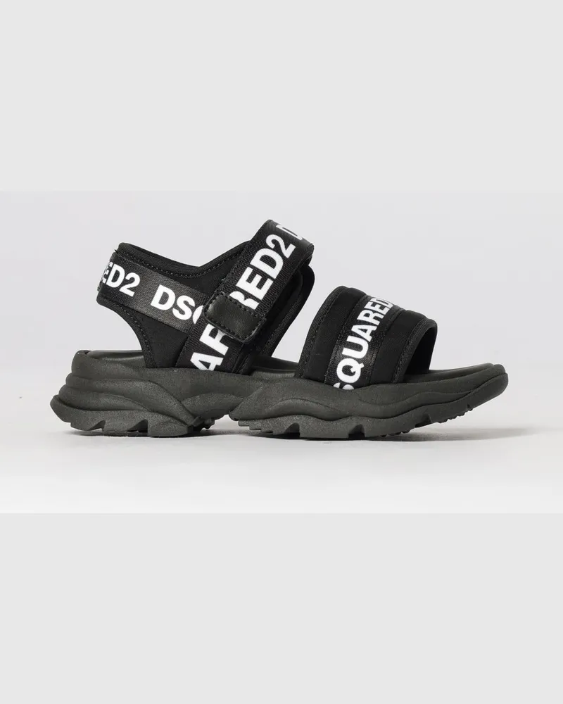 Dsquared2 Jungen-Sandalen aus Neopren mit Logo-Print und Klettverschluss Schwarz