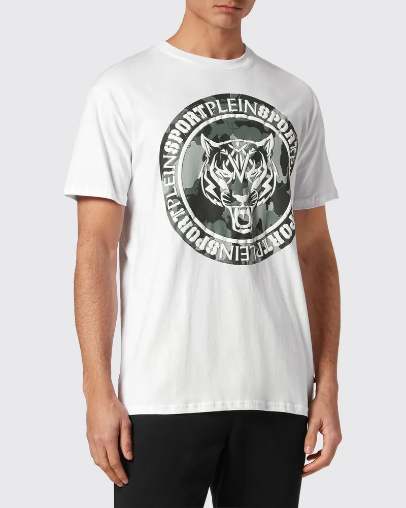 Philipp Plein Baumwoll-T-Shirt mit Grafikdruck und kontrastierendem Logo Weiss