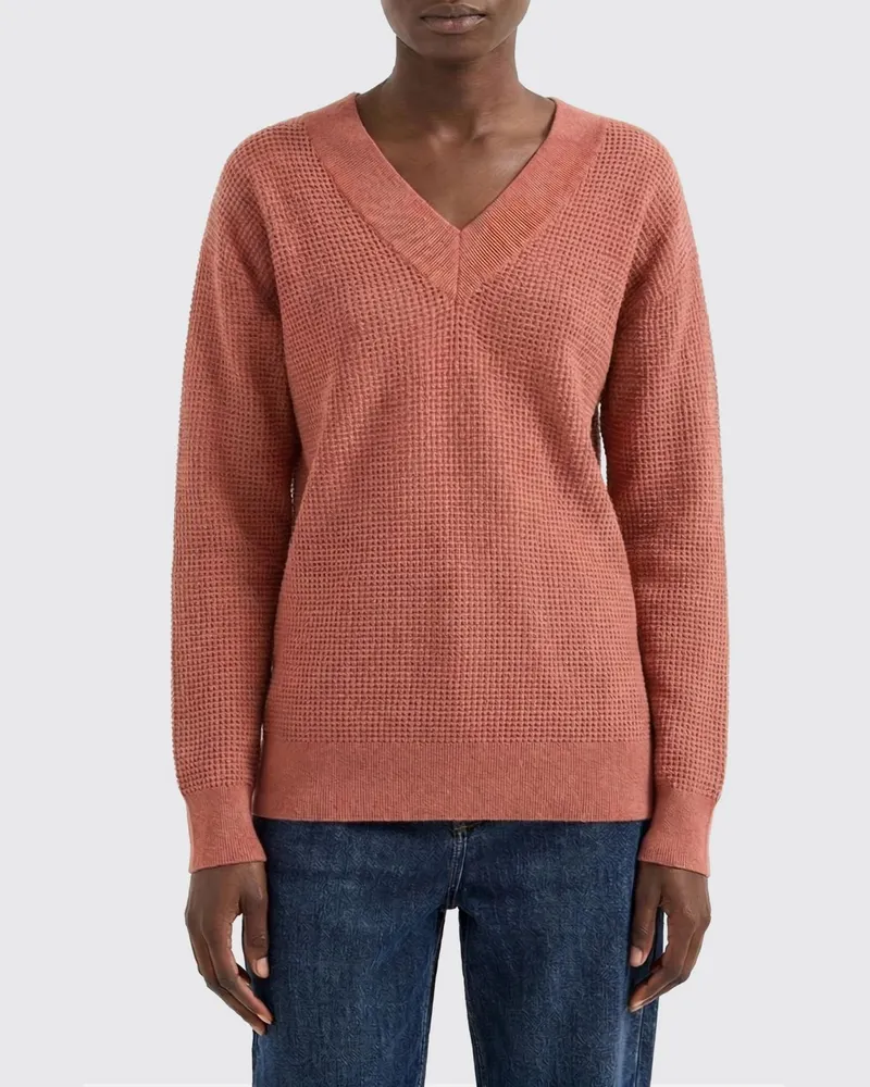 Brunello Cucinelli Kaschmir V-Ausschnitt Pullover Orange