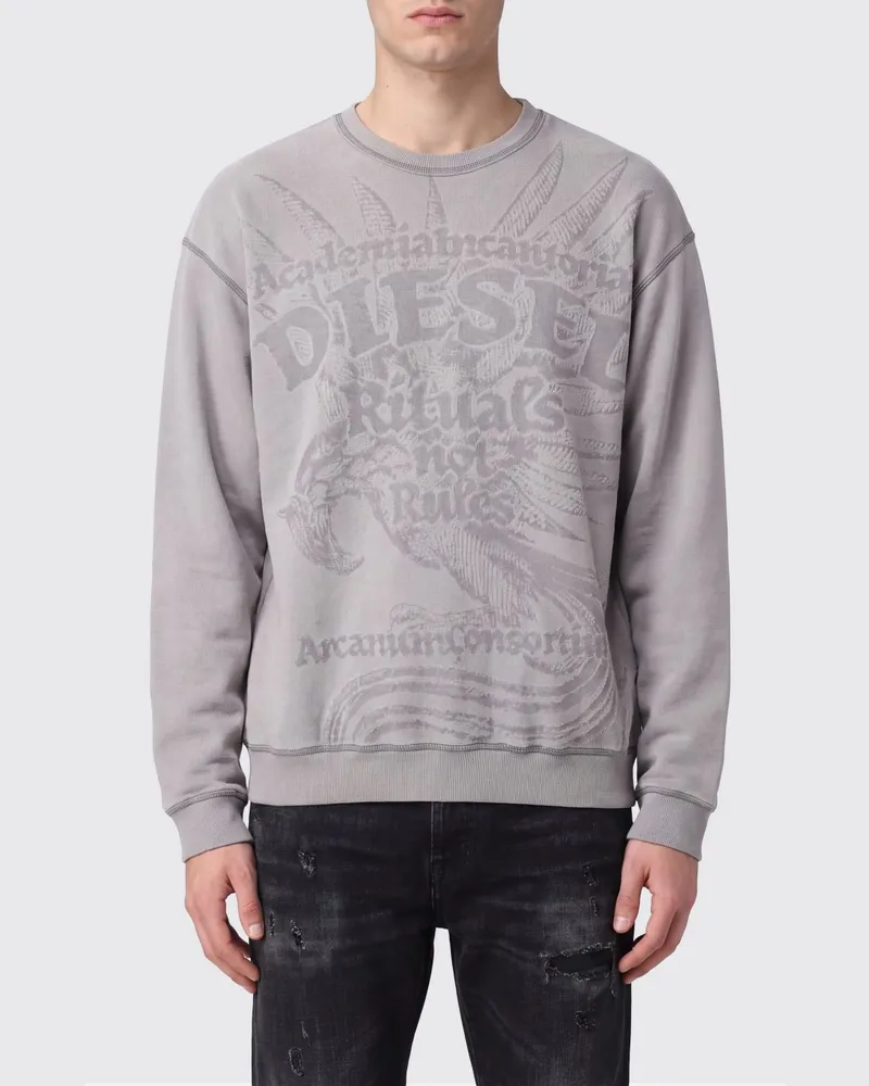 Diesel Relaxed-Fit-Sweatshirt aus Baumwollmischung mit Grafikdruck Weiß