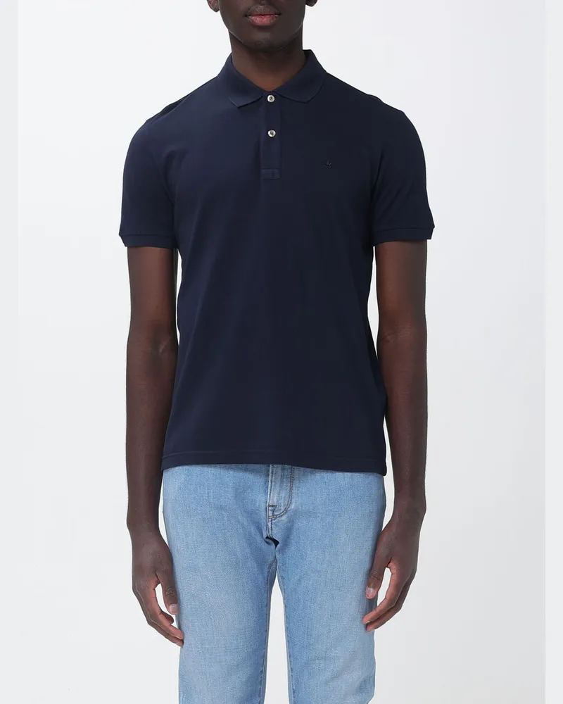 Brooksfield Basic Baumwoll-Polohemd mit Logo Navy
