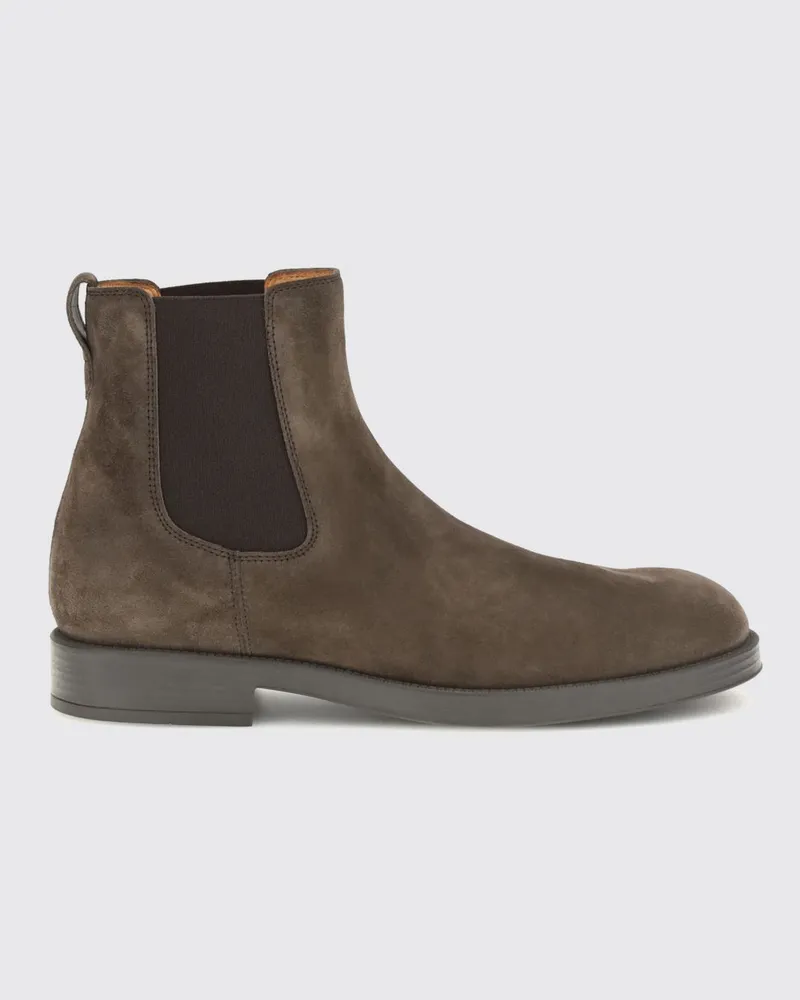 TOD'S Chelsea-Stiefel aus Veloursleder mit T Timeless-Logo Braun