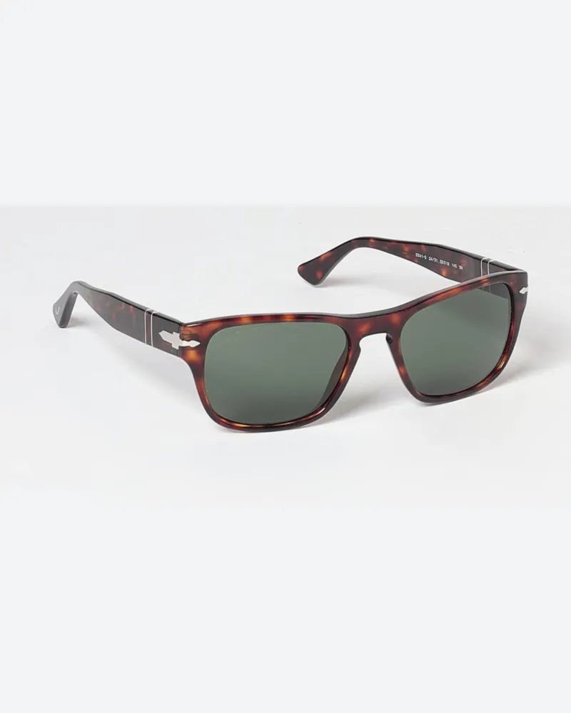 Persol Rechteckige Aviator-Sonnenbrille aus Acetat in Schildpatt-Optik Bunt