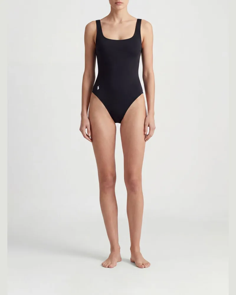 Ralph Lauren Stretch-Badeanzug aus recyceltem Nylon Schwarz