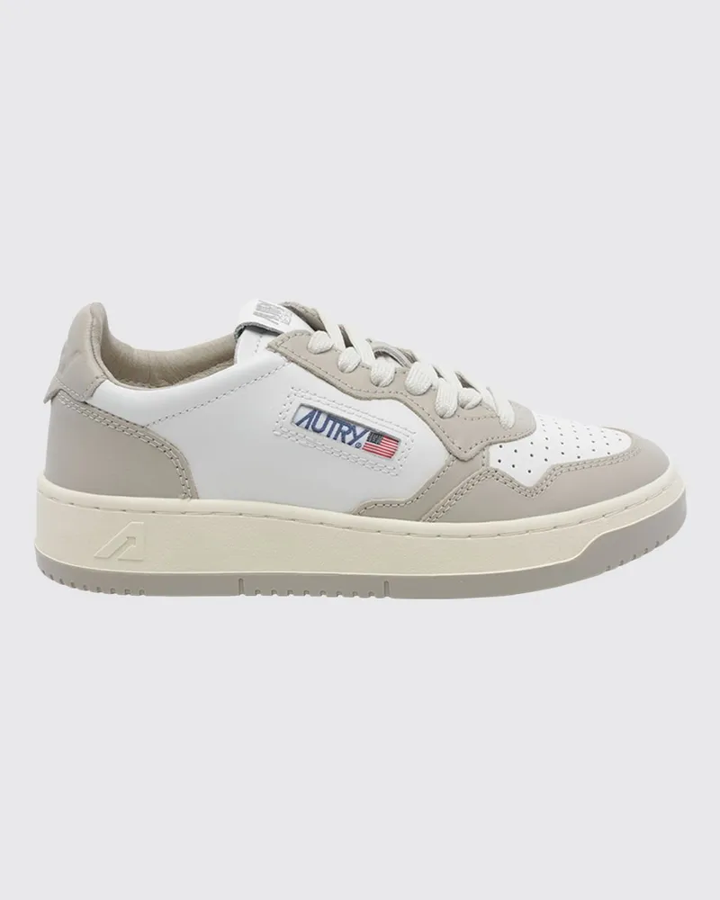 AUTRY Medalist Low Sneakers aus Kalbsleder mit perforierter Zehenkappe Weiß