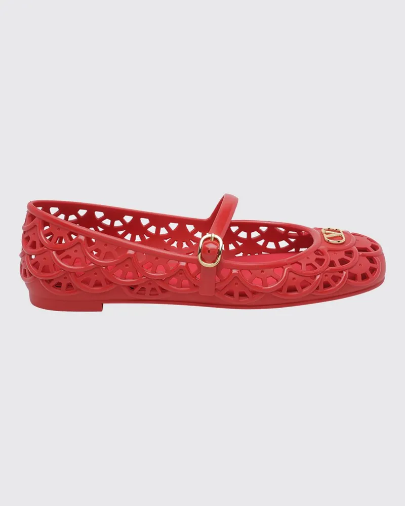 Valentino Garavani Ondette Mary-Jane-Ballerinas von aus perforiertem Gummi mit VLogo Korall