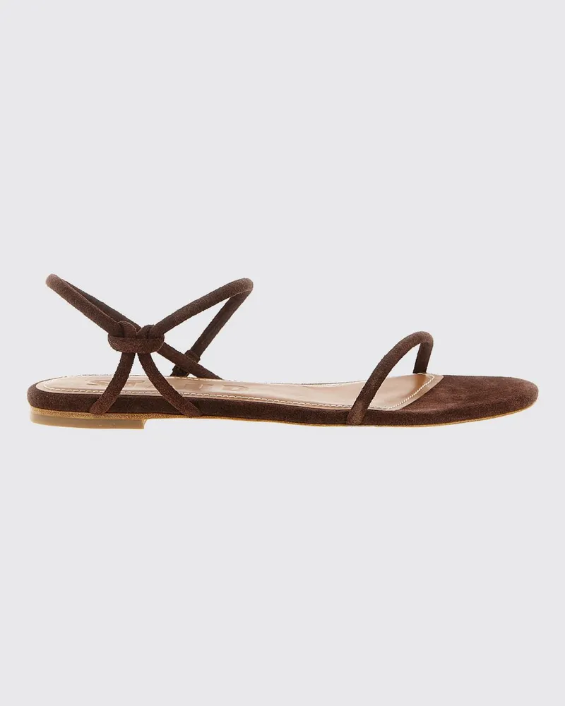 STAUD Laurel Wildledersandalen mit niedrigem Absatz und offener Zehenpartie Braun