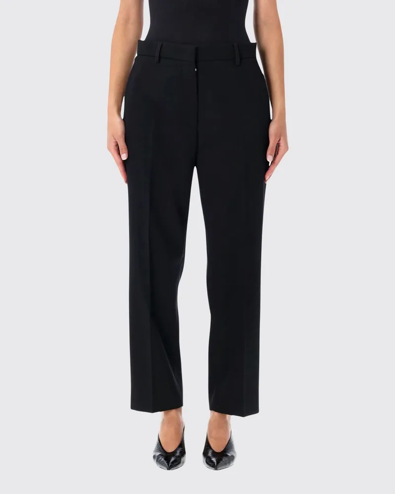 Lanvin Maßgeschneiderte Cropped-Hose aus Baumwolle mit verdecktem Verschluss Schwarz