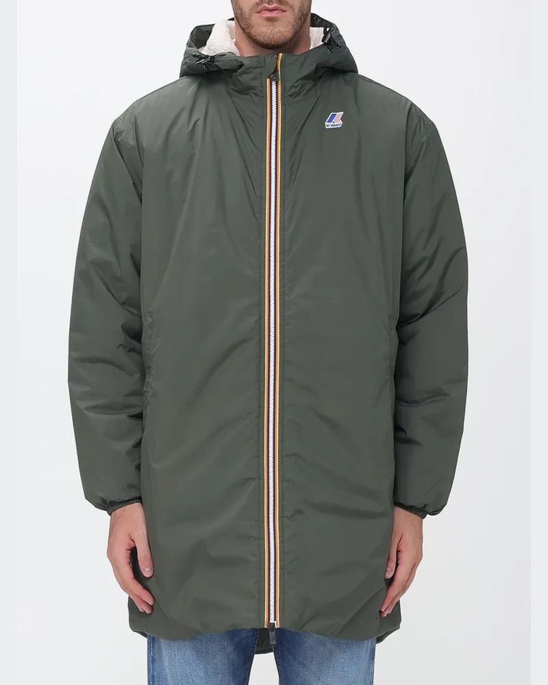 K-Way Nylon-Parka Le Vrai 4.0 Eiffel East mit Fleecefutter Grün